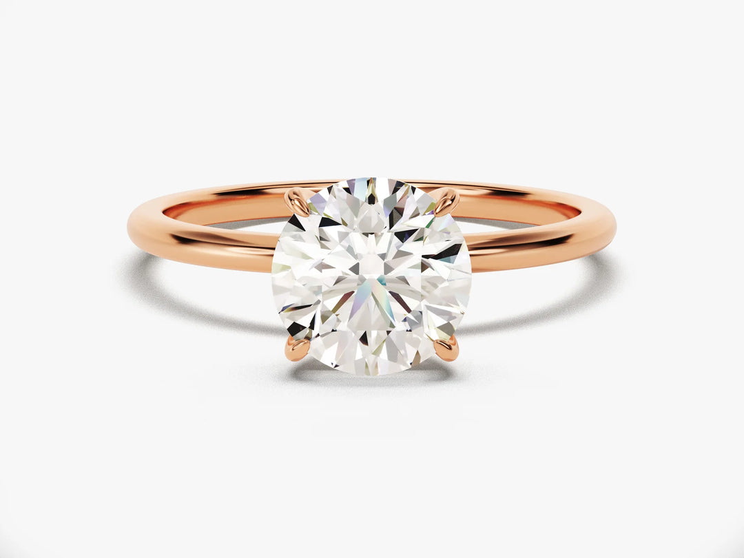 1.0CT Solitaire Round Diamond Moissanite Engagement Ring