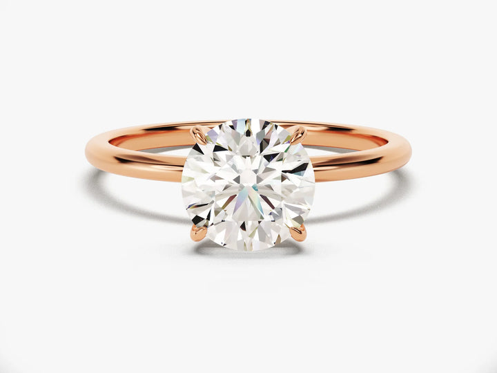 1.0CT Solitaire Round Diamond Moissanite Engagement Ring