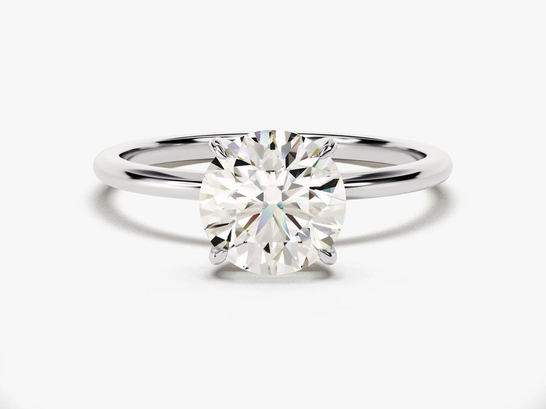 1.0CT Solitaire Round Diamond Moissanite Engagement Ring