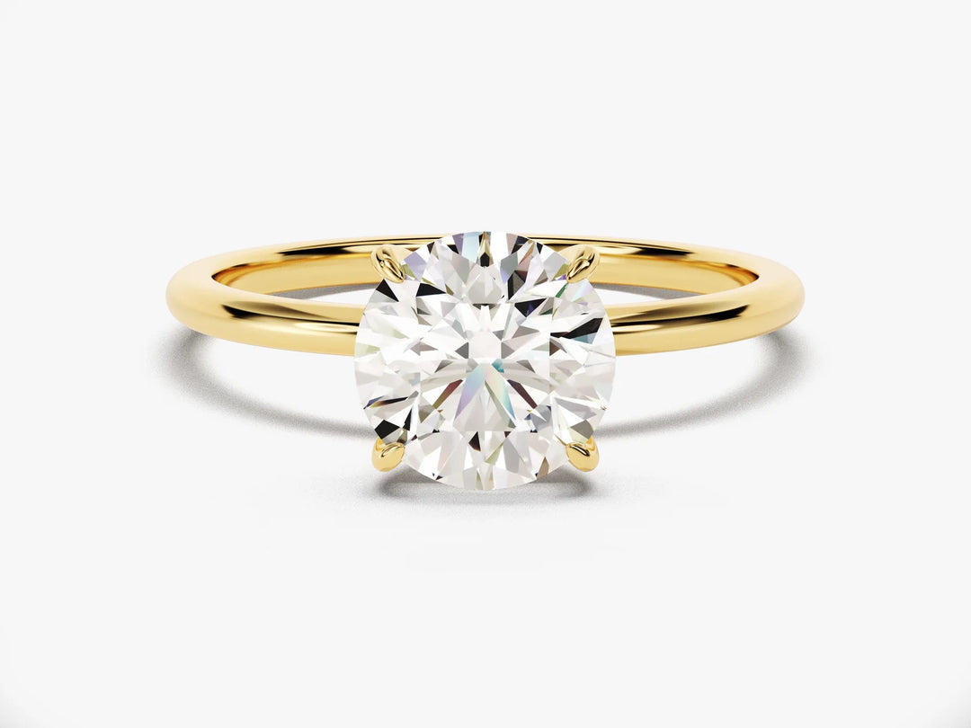 1.0CT Solitaire Round Diamond Moissanite Engagement Ring