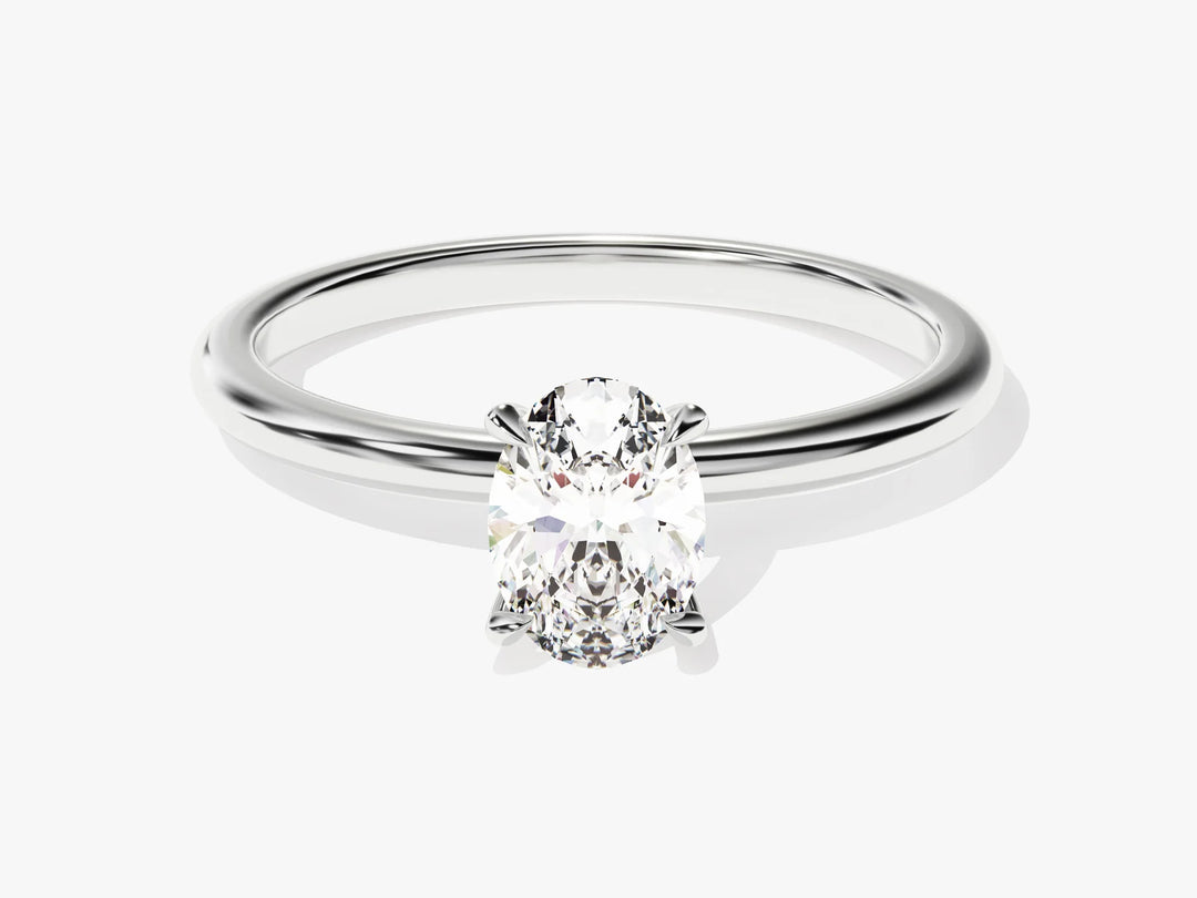 1.0CT Oval Cut Diamond Solitaire Moissanite Engagement Ring