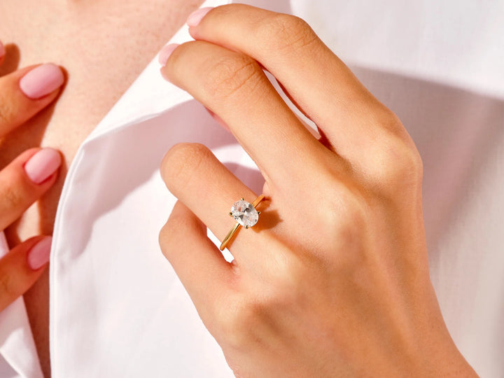 1.50CT Solitaire Oval Cut Diamond Moissanite Engagement Ring