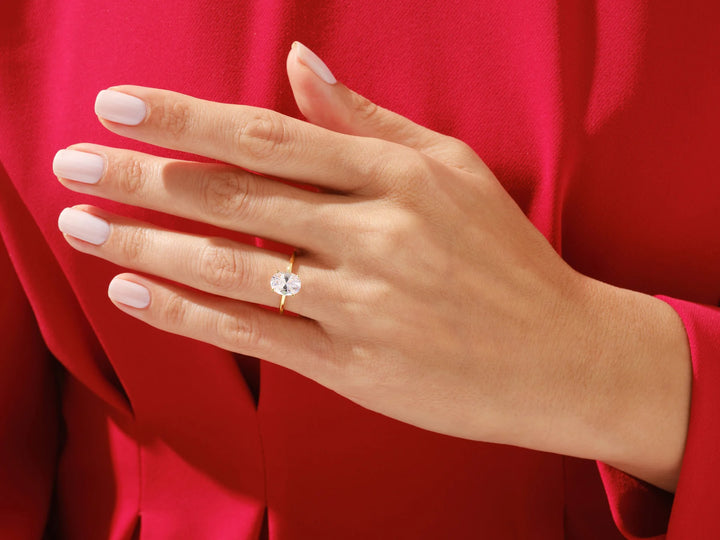 1.50CT Solitaire Oval Cut Diamond Moissanite Engagement Ring