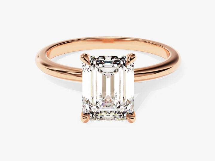1.0CT Emerald Cut Solitaire Diamond Moissanite Engagement Ring