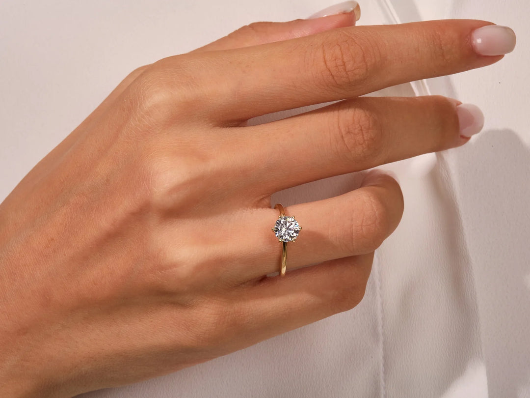 1.00CT Round Brilliant Diamond Solitaire Moissanite Engagement Ring