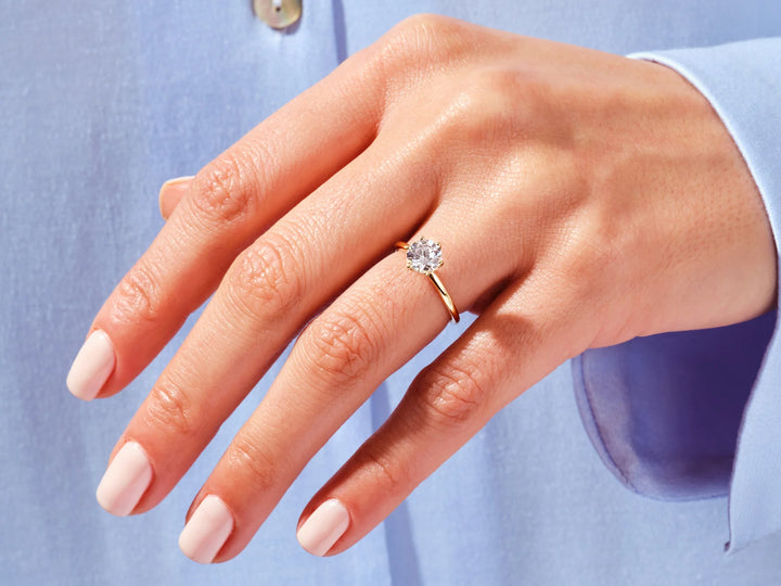 1.00CT Round Brilliant Diamond Solitaire Moissanite Engagement Ring