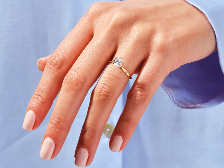 1.50CT Round Brilliant Cut Solitaire Moissanite Engagement Ring