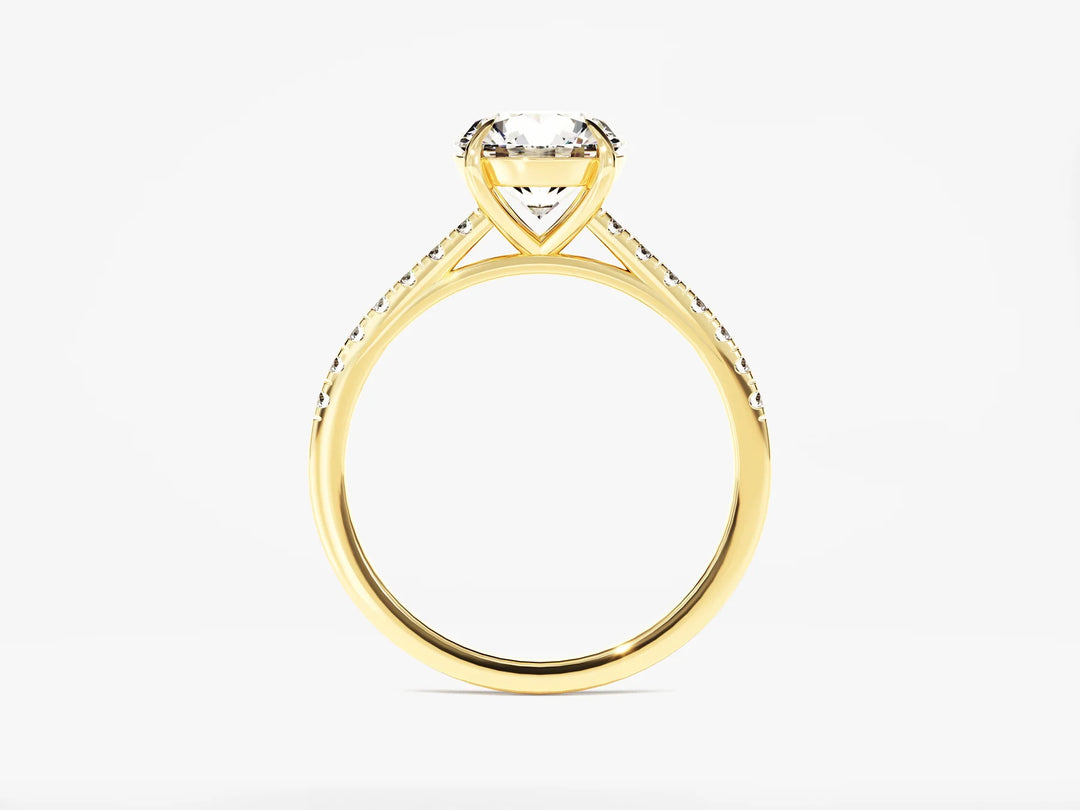 1.50CT Round Cut Diamond Pave Setting Moissanite Engagement Ring