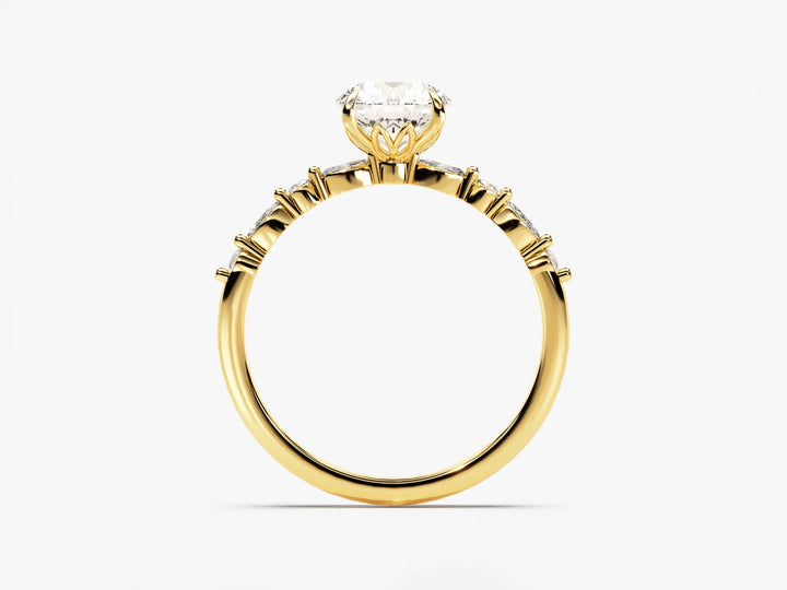 1.0 CT Round Diamond Pave Setting Moissanite Engagement Ring