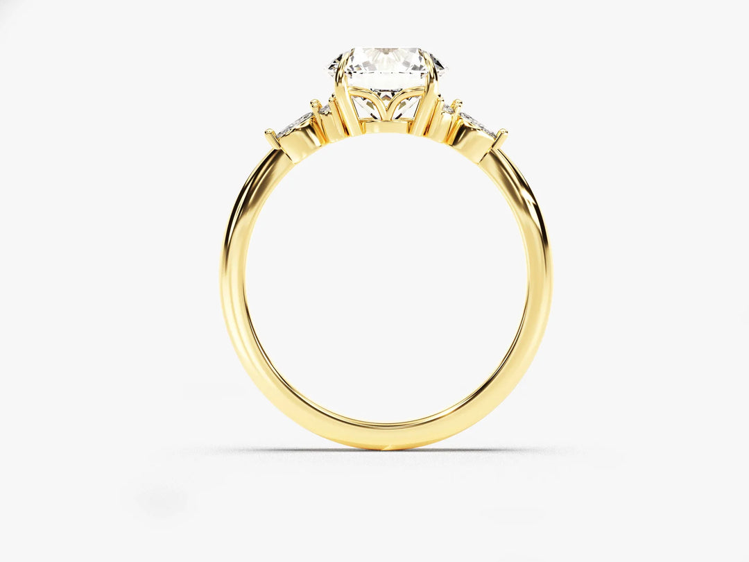 1.50CT Round Cut Diamond Cluster Setting Moissanite Engagement Ring