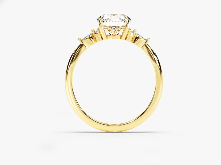 1.50CT Round Cut Diamond Cluster Setting Moissanite Engagement Ring