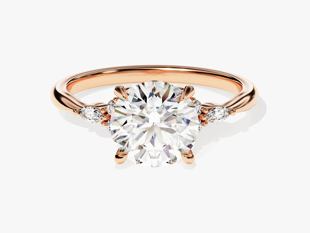 2.0CT Round Diamond Cluster Setting Moissanite Engagement Ring