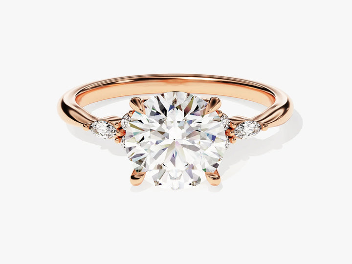 2.0CT Round Diamond Cluster Setting Moissanite Engagement Ring