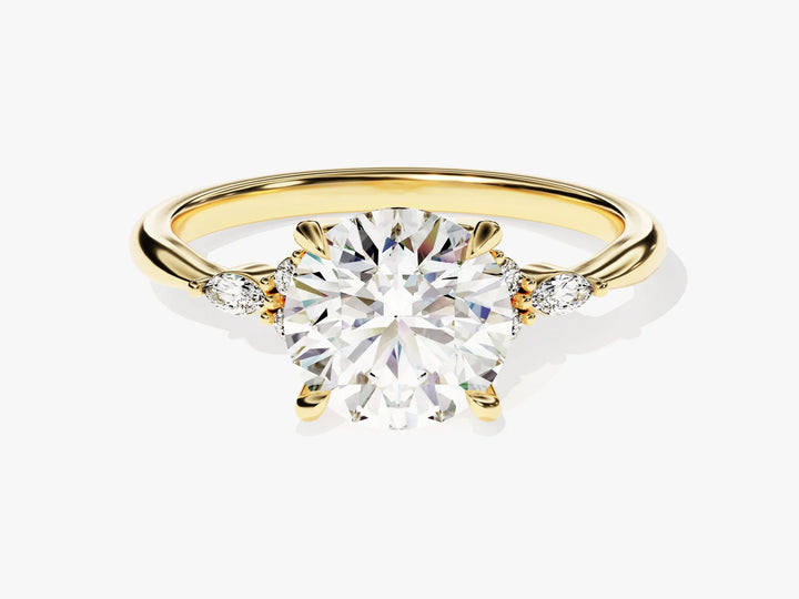 2.0CT Round Diamond Cluster Setting Moissanite Engagement Ring