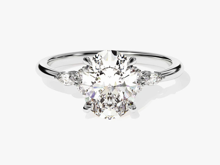 2.0CT Oval Diamond Cluster Setting Moissanite Engagement Ring