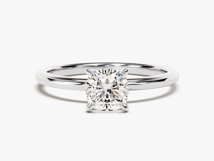 1.0CT Cushion Cut Solitaire Diamond Moissanite Engagement Ring