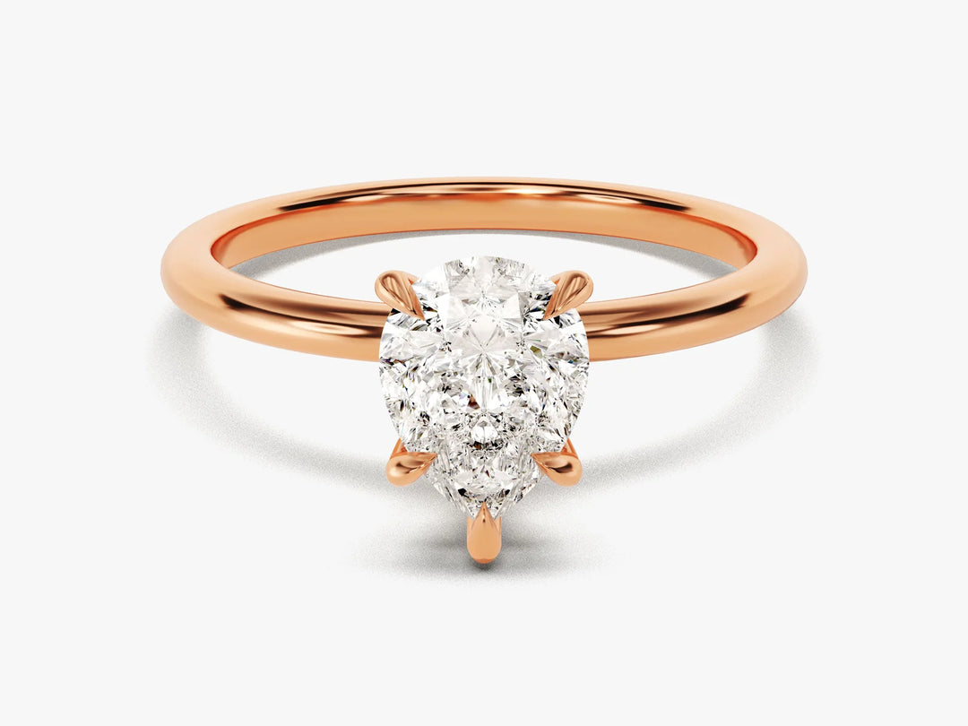 1.50CT Pear Cut Solitaire Diamond Moissanite Engagement Ring