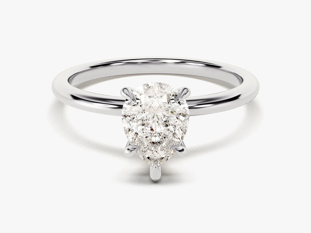1.50CT Pear Cut Solitaire Diamond Moissanite Engagement Ring