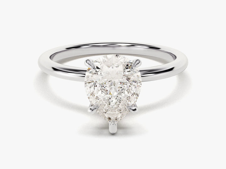 2.0CT Pear Cut Solitaire Diamond Moissanite Engagement Ring