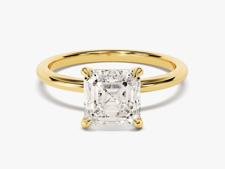 2.0 CT Asscher Cut Diamond Solitaire Moissanite Engagement Ring