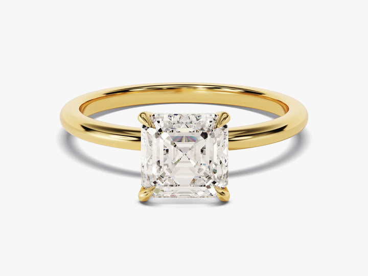 1.50CT Asscher Cut Solitaire Diamond Moissanite Engagement Ring