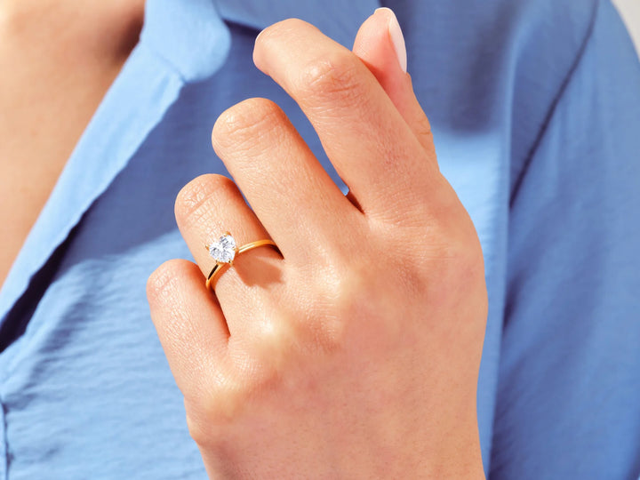 1.50CT Heart Cut Solitaire Diamond Moissanite Engagement Ring