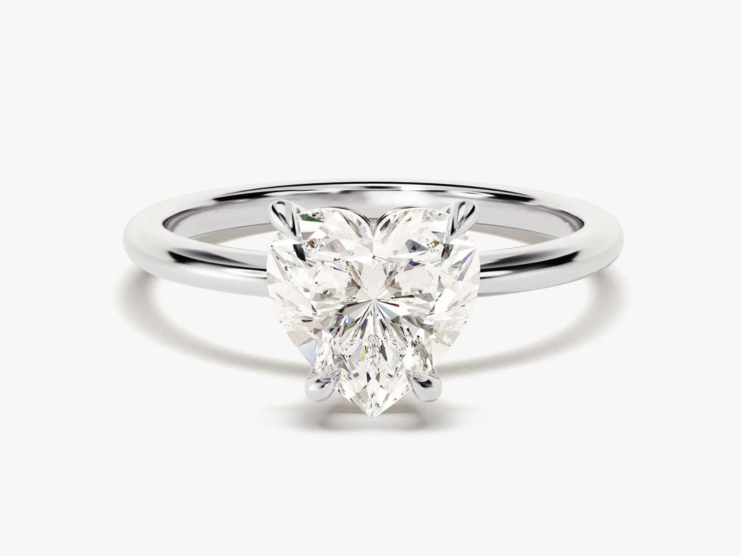 2.0CT Heart Cut Diamond Solitaire Moissanite Engagement Ring