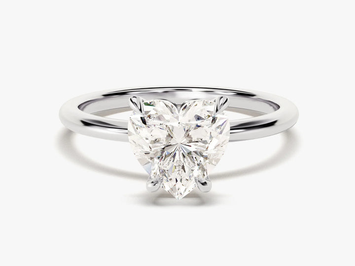 2.0CT Heart Cut Diamond Solitaire Moissanite Engagement Ring