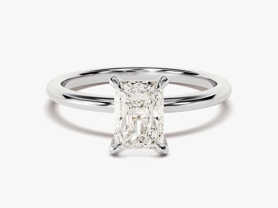 1.0CT Radiant Cut Solitaire Diamond Moissanite Engagement Ring