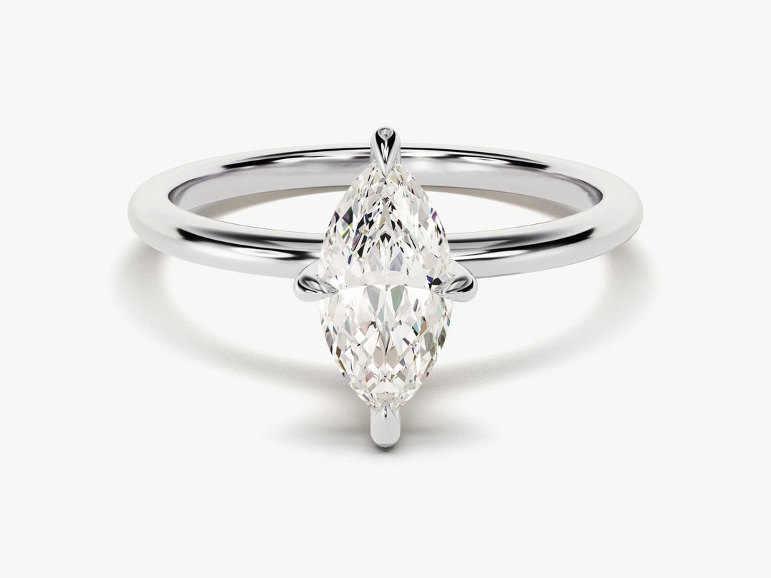 1.0CT Marquise Diamond Solitaire Moissanite Engagement Ring