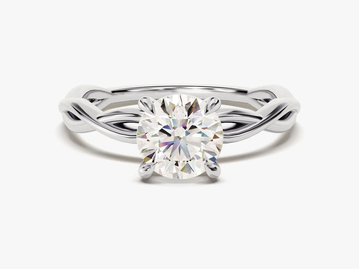 1.0CT Round Brilliant Diamond Solitaire Moissanite Engagement Ring
