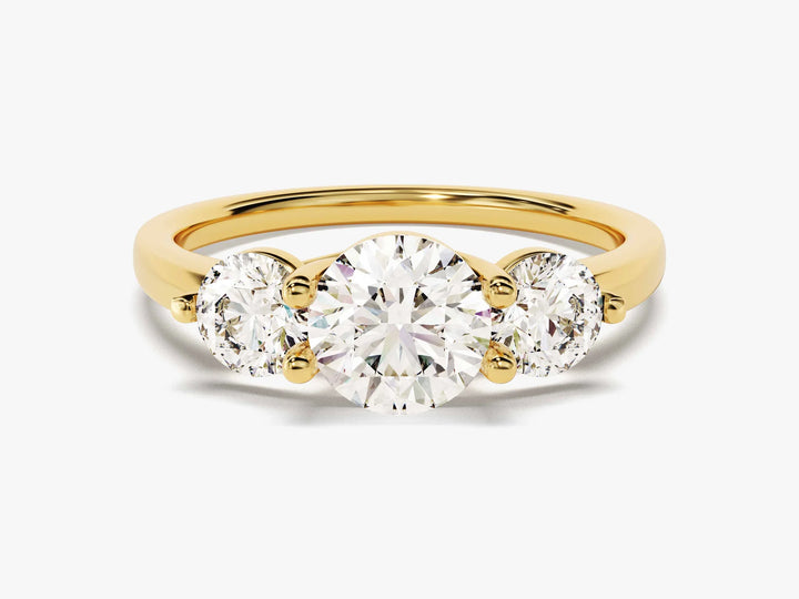 1.0CT Round Diamond Three Stone Setting Moissanite Engagement Ring