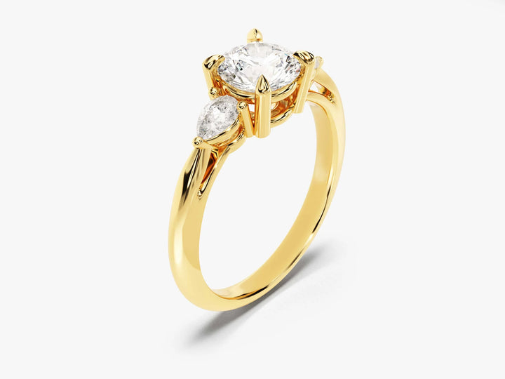 1.50CT Round Brilliant Diamond Three Stone Setting Moissanite Engagement Ring