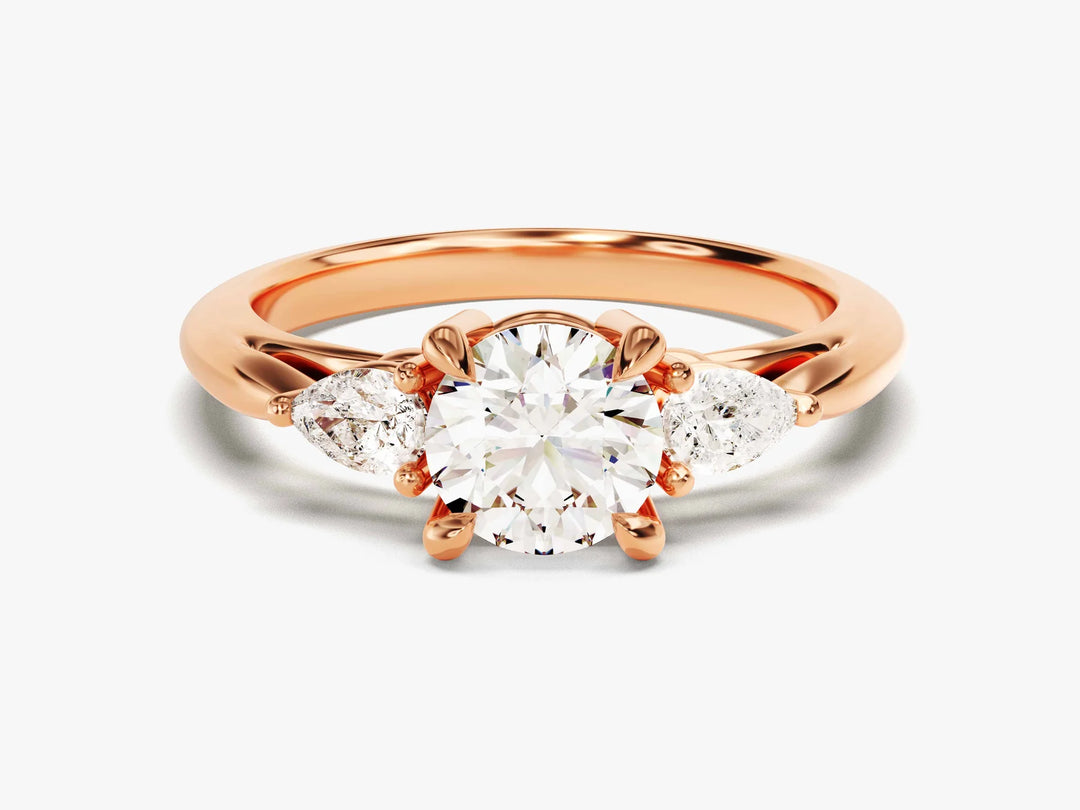 1.50CT Round Brilliant Diamond Three Stone Setting Moissanite Engagement Ring