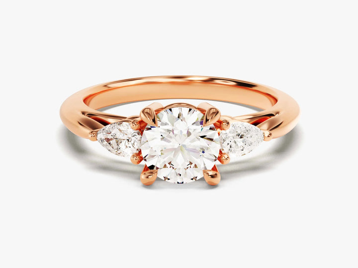 1.50CT Round Brilliant Diamond Three Stone Setting Moissanite Engagement Ring