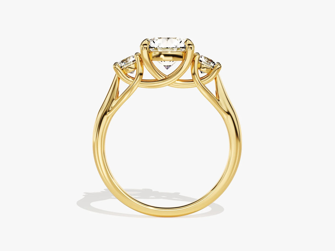 1.50CT Round Cut Diamond Three Stone Setting Moissanite Engagement Ring