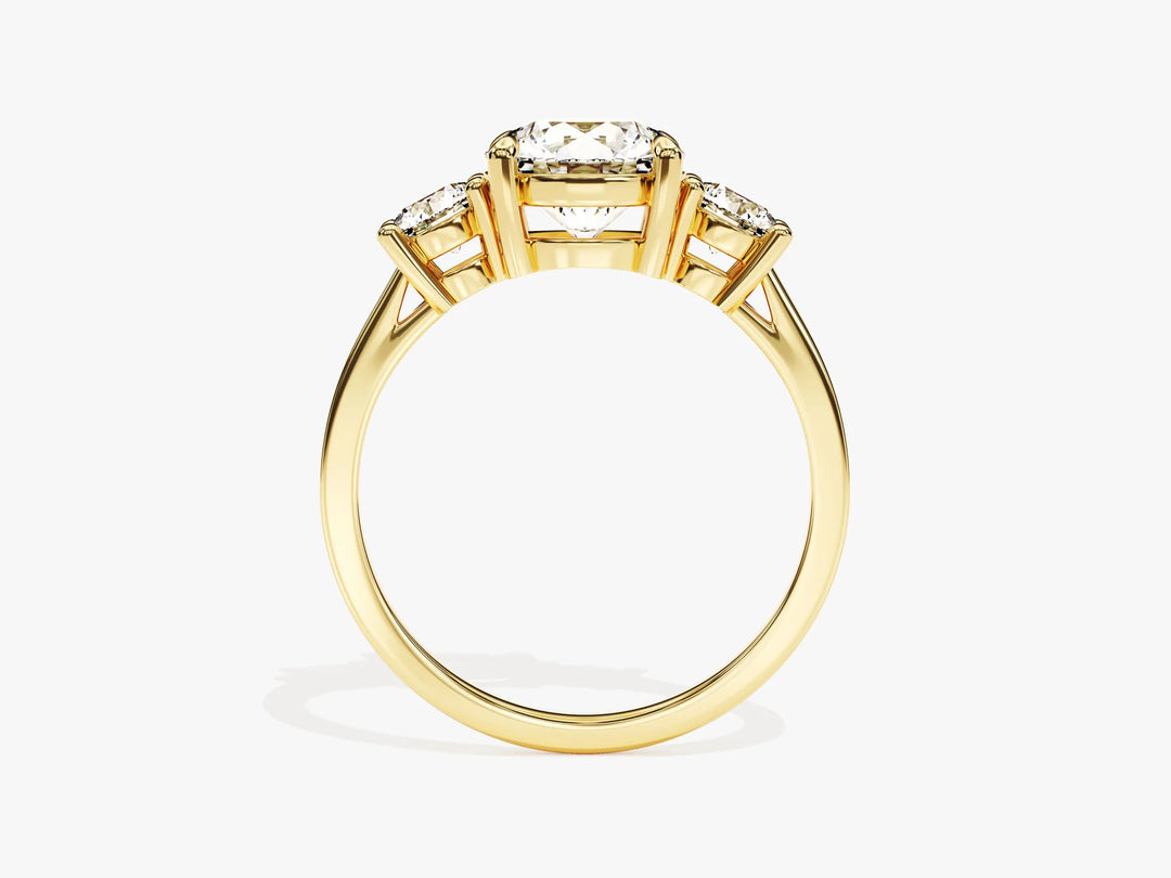 2.50CT Round Cut Diamond Three Stone Setting Moissanite Engagement Ring