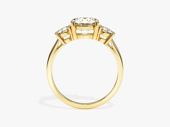 2.50CT Round Cut Diamond Three Stone Setting Moissanite Engagement Ring