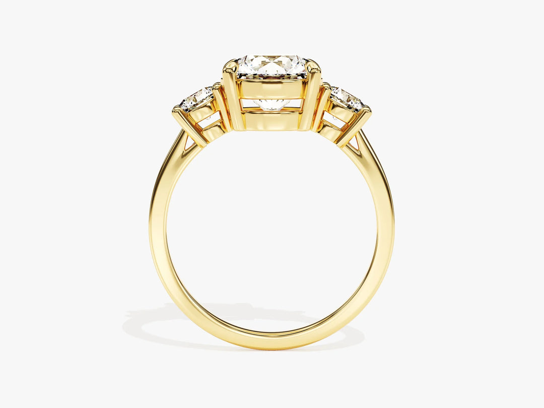 1.0CT Round Cut Diamond Three Stone Setting Moissanite Engagement Ring