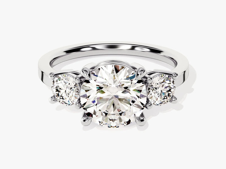 1.0CT Round Cut Diamond Three Stone Setting Moissanite Engagement Ring