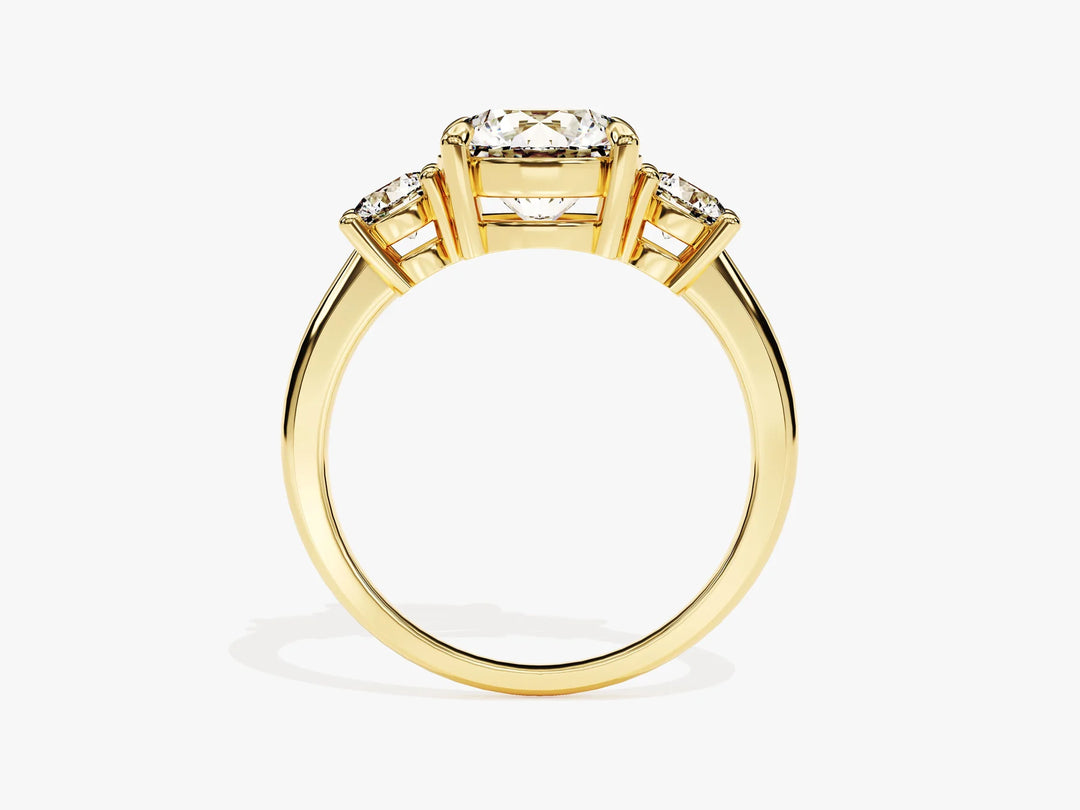 1.0CT Round Cut Diamond Three Stone Setting Moissanite Engagement Ring