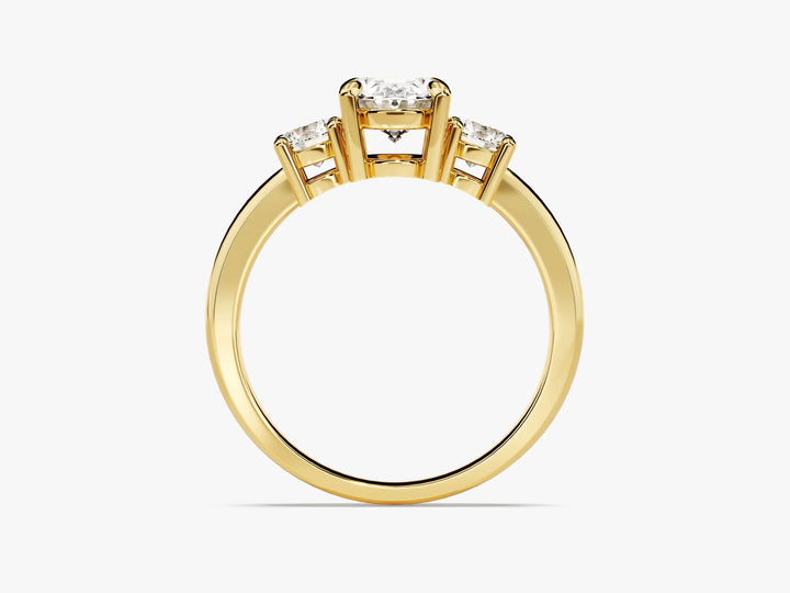 1.50CT Oval Cut Diamond Three Stone Setting Moissanite Engagement Ring