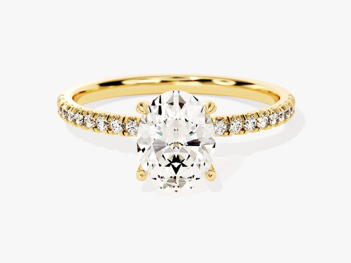 1.50CT Oval Cut Diamond Pave Setting Moissanite Engagement Ring