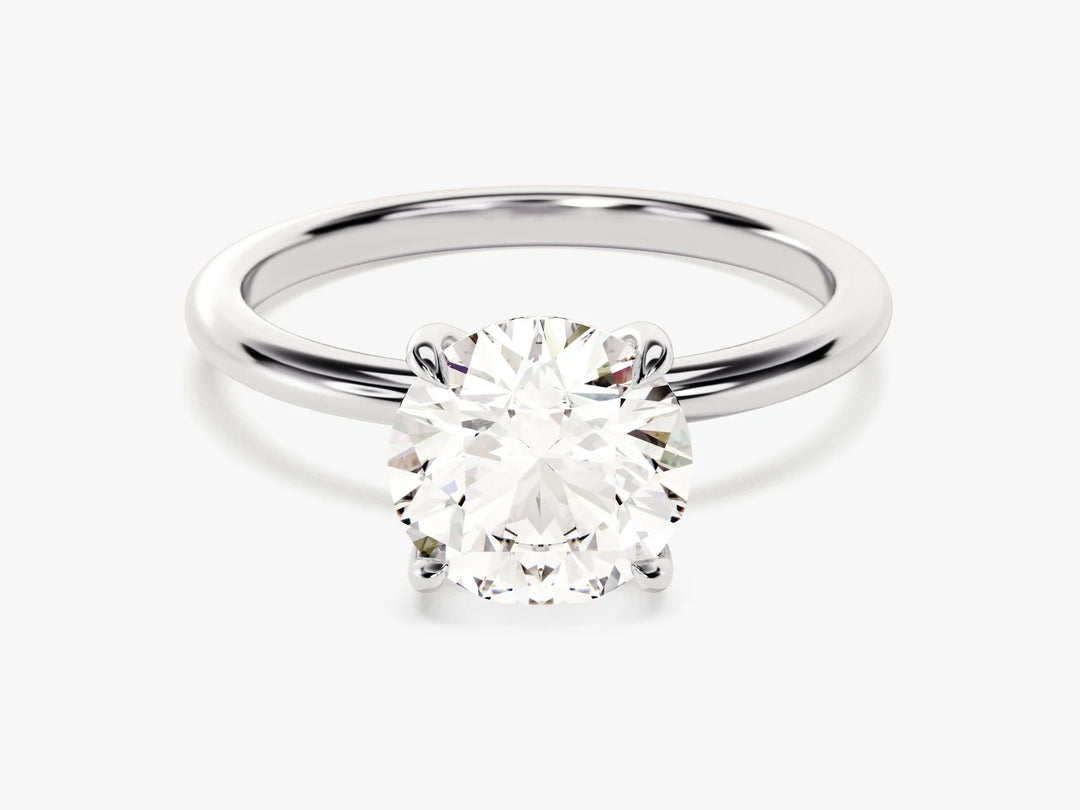 2.0CT Round Diamond Hidden Halo Moissanite Engagement Ring