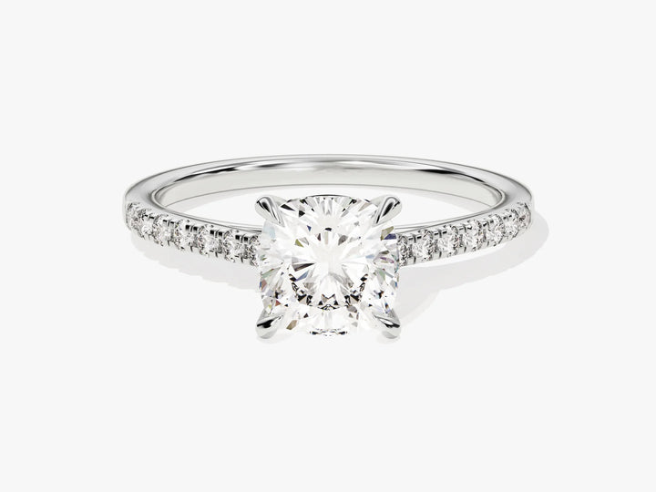 1.50CT Cushion Diamond Pave Setting Moissanite Engagement Ring