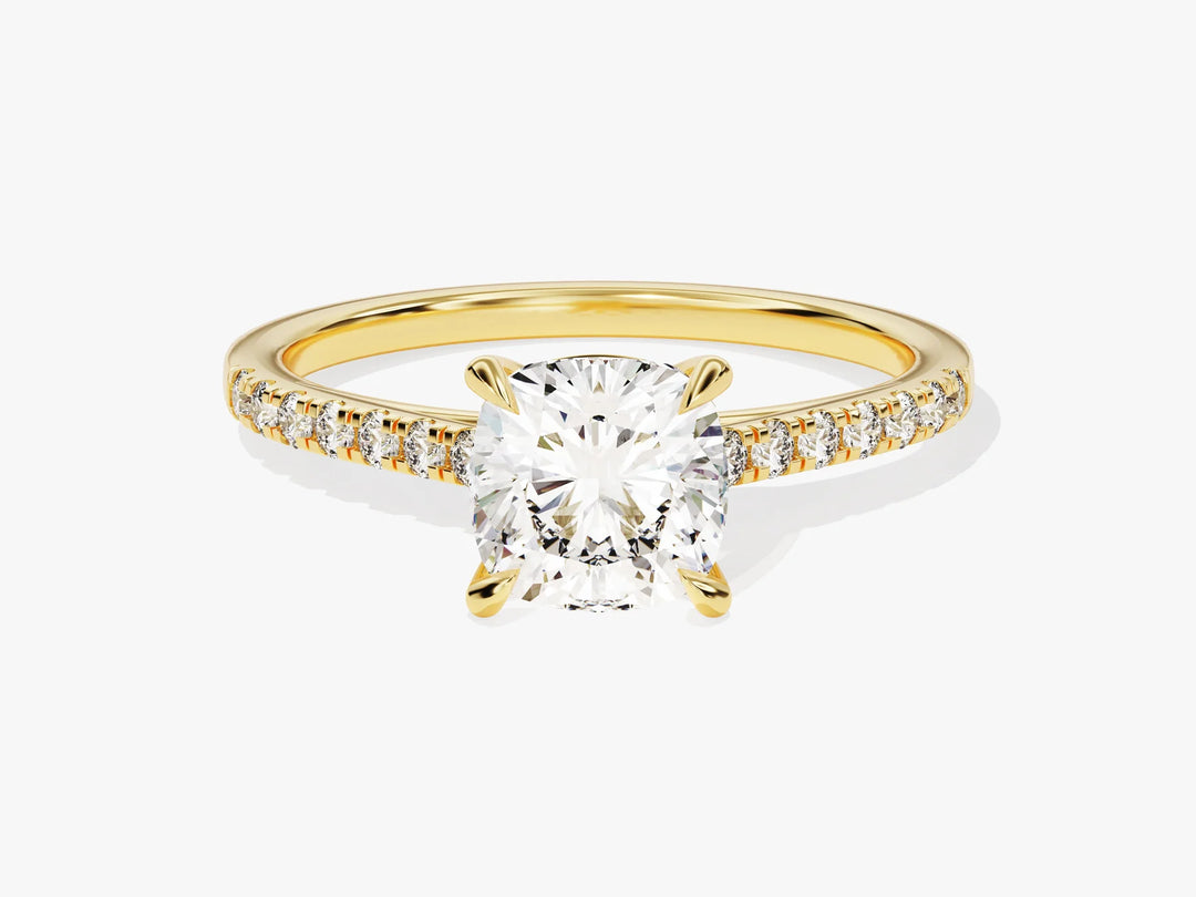 1.50CT Cushion Diamond Pave Setting Moissanite Engagement Ring