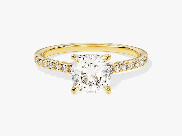 1.50CT Cushion Diamond Pave Setting Moissanite Engagement Ring