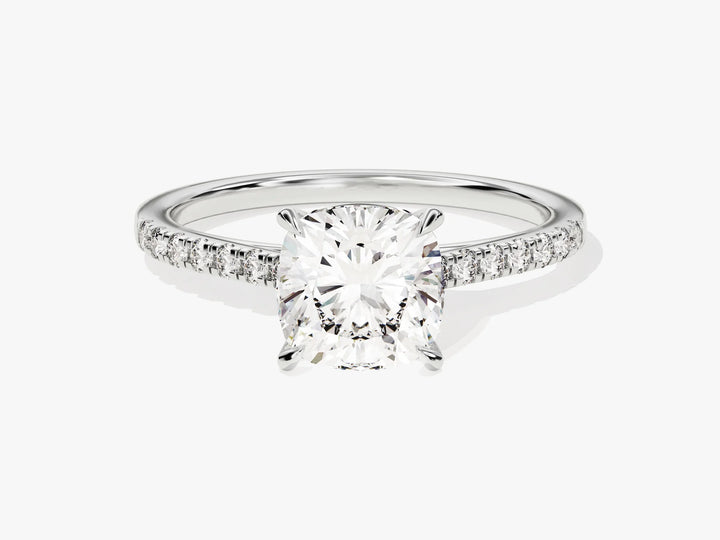 2.0CT Cushion Diamond Pave Setting Moissanite Engagement Ring