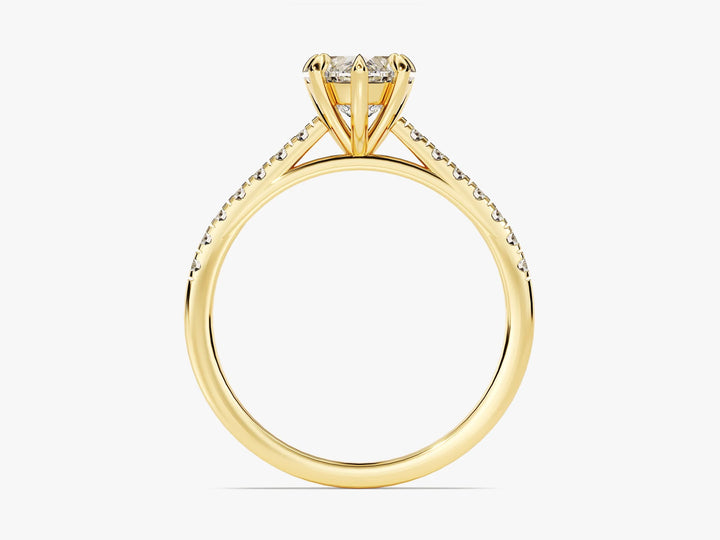 1.0CT Heart Diamond Pave Setting Moissanite Engagement Ring