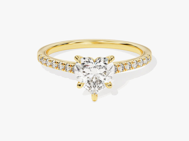 1.0CT Heart Diamond Pave Setting Moissanite Engagement Ring
